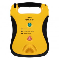 gele AED met zwarte bies van Defibtech