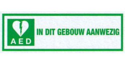 Sticker AED in dit gebouw aanwezig