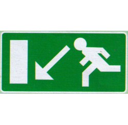 Pictogram Vluchtweg LI omlaag