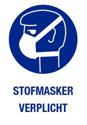 Stofmasker verplicht met tekst