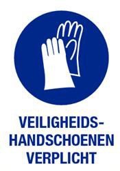 Veiligheidshandschoenen verplicht met tekst