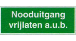 Pictogram Nooduitgang vrijlaten AUB